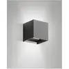 Image de Fabas Luce, Éclairage d'extérieur, CUBA DARK GREY LED Wandleuchte 12W warmweiss Dunkel Grau 6541-21-294 (1448 lm, IP54)