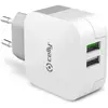 Image de Celly Chargeur 17 Watt 2xUSB white (17 W, 2 ports), Chargeur USB, Blanc