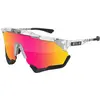 Image de Scicon, Unisexe, Lunettes de sport, aeroshade xl scnpp verre multi-reflet rouges (Crystal Gloss, Frêne Cristal, Noir rouge blanc, multi-reflet rouge, multimirror rød), Noir, Rouge, Blanc