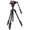 Image de Manfrotto Tête Vidéo Fluide 502 Avec Base Plate Et Trépied En Fibre De Carbone 055 Pour Vidéo