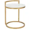 Image de Table basse ronde en métal doré avec plateau en marbre blanc Round