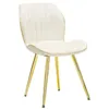 Image de Mauro Ferretti - Chaise en métal doré et tissu Space (Lot de 2) crème et doré