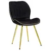 Image de Mauro Ferretti - Chaise en métal doré et tissu Space (Lot de 2) noir et doré