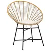 Image de Chaise en métal et rotin avec coussin blanc bohème chic Panama