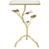 Image de Table basse carrée en métal doré avec plateau en miroir Tisty