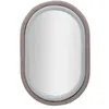 Image de Miroir ovale mural avec cadre en velours gris 90x60x4cm Antony