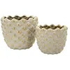 Image de Lot de 2 Cache-Pots en Céramique "Pepitas" 23cm Gris & Or