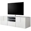 Image de Meuble Tv 2 Portes 1 Tiroir - Blanc Laque brillant - L181xP42xH56 Cm - MILANO