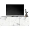 Image de Meuble TV CANTIANO - 3 portes - Blanc laqué