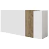 Image de Buffet 3 portes VENEZIA AUCUNE Blanc laqué brillant chêne Cadiz 181x44x84 cm