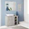 Image de ROME Ensemble Meuble salle de bain L 92 + Vasque + 2 Portes + 3 Niches - Coloris chêne Pin Clair