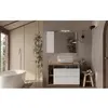 Image de Ensemble Meuble salle de bain HAMBOURG L110 - Vasque + 2 Tiroirs + 3 niches - Coloris chêne clair et laqué blanc