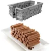 Image de Kit bûche forêt 24x10 cm - Silikomart - Gris - Silicone