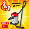 Image de aspirateur bidon 25l 1200w inox eaux et poussieres