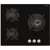 Image de Airlux AV635HBK - Table de cuisson au gaz - 3 plaques de cuisson - Niche - largeur : 55 cm - profondeur : 47 cm - sans cadre - verre noir