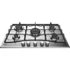 Image de Hotpoint Ariston Newstyle PCN 752 T/IX/HA - Table de cuisson au gaz - 5 plaques de cuisson - Niche - largeur : 55.5 cm - profondeur : 47.5 cm - acier inoxydable