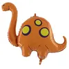 Image de ballon aluminium dinosaure brontosaure 112cm orange - grabo g72022-p