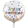 Image de ballon aluminium rond anniversaire confettis 46cm blanc - grabo g78156-p