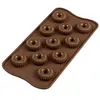 Image de Moule en silicone pour 11 Choco Crown 3 cm - Silikomart - Marron - Silicone