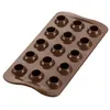 Image de Moule en silicone pour 15 Tartifuno 2,7 cm - Silikomart - Marron - Silicone