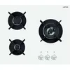 Image de Airlux AV635HWH - Table de cuisson au gaz - 3 plaques de cuisson - Niche - largeur : 55 cm - profondeur : 47 cm - Blanc verre