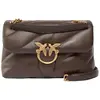 Image de Pinko, Femmes, Sac à main, Sac à bandoulière « Bos Taurus » en cuir de veau marron, Marron