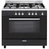 Image de Glem GE960CMBK2 - Cuisinière - pose libre - largeur : 90 cm - profondeur : 60 cm - hauteur : 91 cm - avec système auto-nettoyant - classe A - noir brillant