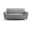 Image de Canape droit en.casa 3 places en tissu gris 100 x 192 x 88 cm