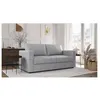 Image de Canape droit en.casa 3 places en tissu gris 92 x 190 x 90 cm