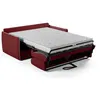 Image de canapé convertible express - agathe - tissu rouge - liseré gris - 175 x 100 x 87 cm