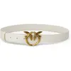 Image de Pinko, Femmes, Ceinture, Ceinture classique Bos Taurus en cuir de veau blanc, taille S, Blanc, (S)
