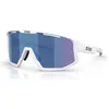 Image de Bliz, Unisexe, Lunettes de sport, Fusion (blanc mat, Smoke/Blue Multicolor), Blanc, Bleu