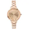 Image de Oui & Me Fleurette Montre pour femme en acier inoxydable ton or rose cadran or rose à quartz ME010370 rose or