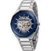 Image de Maserati Stile Blue Acier Inoxydable Montre Automatique Squelette Homme R8823142004 bleu