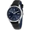 Image de Maserati Classic Sorpasso Bracelet Cuir Bleu Cadran Soleil Quartz R8851124003 100M Montre Homme