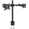 Image de Techly Kit de fixation (fixation de serrage pour table, bras de fixation pour double écran, etc. (Tables, 27", 10 kg), Support de moniteur, Noir