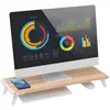 Image de Techly Support d'écran Riser, bois naturel, Réhausseur pour moniteur, Marron, Blanc