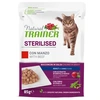 Image de 12x 85g Natural Trainer Adult sterilised boeuf nourriture pour chat humide