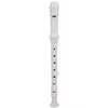 Image de Flûte à Bec Instrument à vent en bois baroque à 8 trous avec sac en PU outil de nettoyage - Blanc