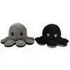 Image de Animal en peluche Octopu 40cm, Double face Flip - Gris+Noir