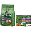 Image de 2.5kg Stérilisé, poulet, orge Ultima Croquettes pour chat + 8x85g sachets offerts !