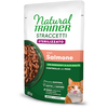 Image de 24x 85g Natural Trainer Stracceti Adult Sterilised bandes en sauce saumon nourriture pour chats humide