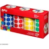 Image de Pack de 4 rouleaux de gommettes rondes - Bleu, rouge, vert, jaune - 20 mm - 4 x 1 770 pcs