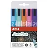 Image de 5 Marqueurs craie liquide pointe ronde 5,5 mm - Couleurs pastel - Apli