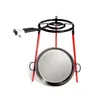 Image de Kit Poele À Paella Polie 46cm Avec Trépied Et Bruleur Gaz 400mm Vaello
