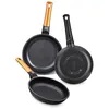 Image de 3 poêles en Aluminium fondu BRA Efficient Orange avec Anti-adhésif Teflon Platinum Plus Moderne 18-22-26 cm Noir