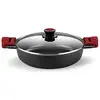 Image de BRA Casserole avec couvercle en verre Premiere A4105 à  32 cm, Poêle + casserole, Multicolore, Rouge