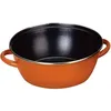 Image de Poêle - Ibili - Honda - 40 cm - Anti-adhésif - 2 Anses - Acier émaillé vitrifié orange