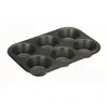 Image de Plaque 6 muffins - IBILI - Métal antiadhérent - 26 x 18 x 3,2 cm - Noir