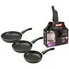 Image de IBILI - Ensemble de 3 poêles Inducta, 18 + 20 + 24 cm, Aluminium, Antiadhésif, Compatible avec l'induction